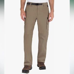 BC Clothing Convertible Stretch Cargo Hiking Pants-Khaki-Men Size XLx30